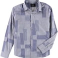 thumbnail image 1 of CWST Mens Colorblocking Button Up Shirt, Blue, Medium, 1 of 3