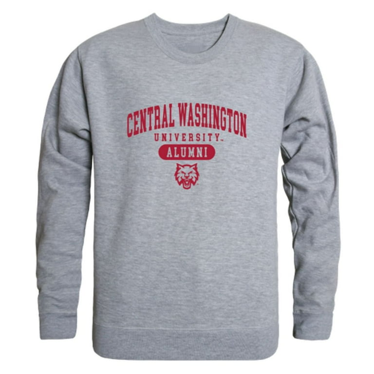 CWU Central Washington University Wildcats Alumni Fleece Crewneck Pullover Sweatshirt Heather Gray Large Walmart
