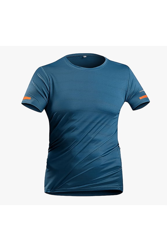 Mens' Moisture Wicking Mesh T Shirts Shorts Sets Gym Running Sportswear - Medium