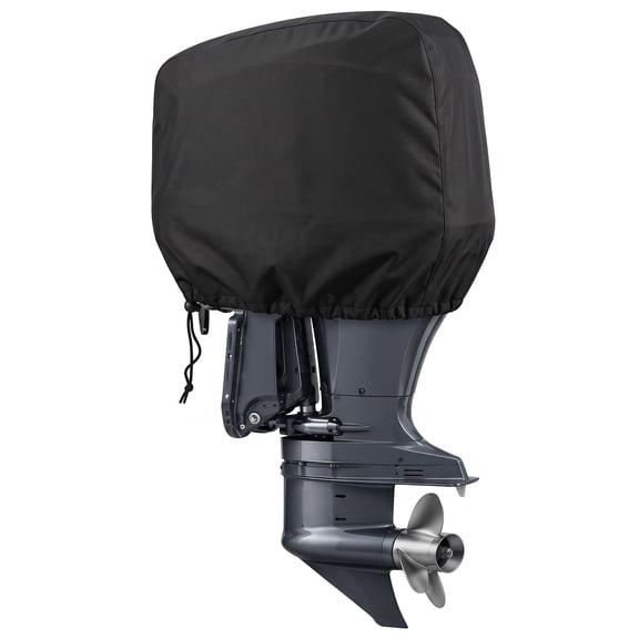 CWYEYE Outboard Motor Cover , Waterproof and Fade Resistant 210d Heavy Duty Boat Engine Hood Covers , for Motor up from 100 to 150 HP, Black