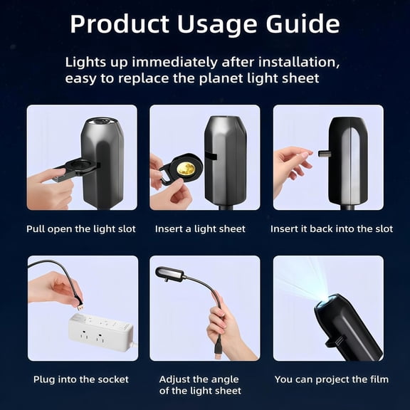 CWZYJQ-Galaxy Star Projector Night Light with USB, 10 Planet Modes Nebula Lamp, Flexible Gooseneck Design for Room Ceiling, Space Theme Ambient Lighting