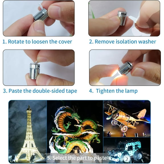 CWZYJQ-Mini LED Lights, 10 PCS Small Spotlight Battery Operated Tiny SMD Lamp for DIY Craft & Creative Decor. Perfect for Miniatures, Displays, and Custom Projects (10, Cool White)