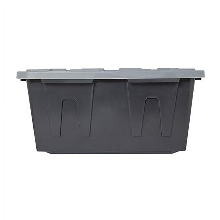 CX BLACK & YELLOW®, 27-Gallon Heavy Duty Tough Storage Container & Snap-Tight Lid, Black and Grey, (14.3”H x 20.6”W x 30.6”D), Weather-Resistant Design and Stackable Organization T
