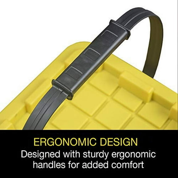 CX BLACK & YELLOW, 5-Gallon Heavy Duty Bucket Tough Storage Container & Snap-Tight Lid, (14.9H x 12W x 13D), Weather-Resistant Design and Stackable Organization Tote [6 Pack]