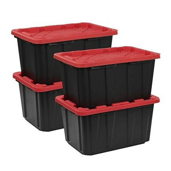 CX BLACK & YELLOW, XTRA TALL 27-Gallon Heavy Duty Tough Storage Container & Snap-Tight Lid, (28.5"L x 19.4"W x 15.2"H), Weather-Resistant Design and Stackable Organization Tote [4