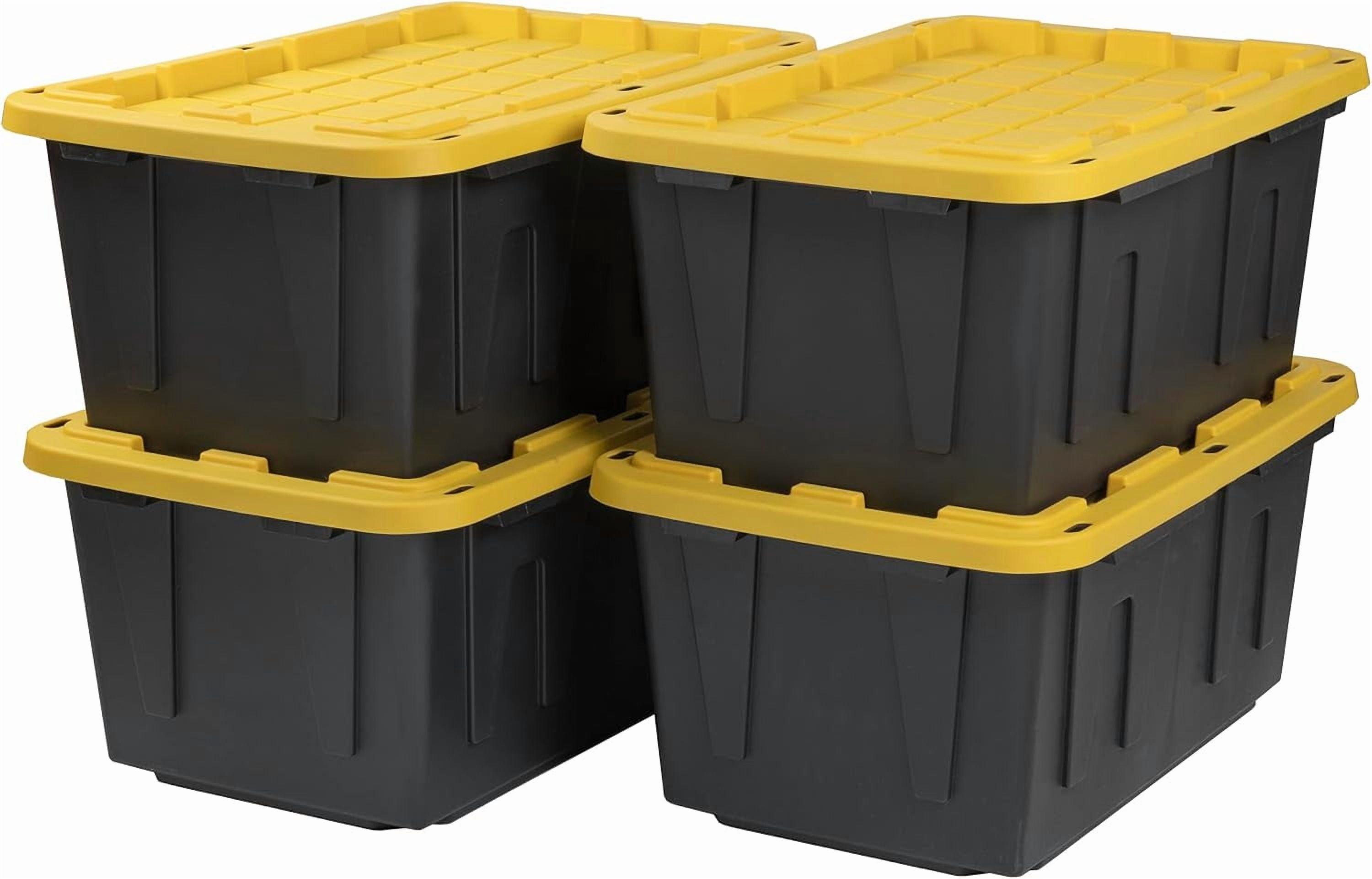 CX Black & Yellow, 27-Gallon Heavy Duty Tough Storage Container & Snap ...