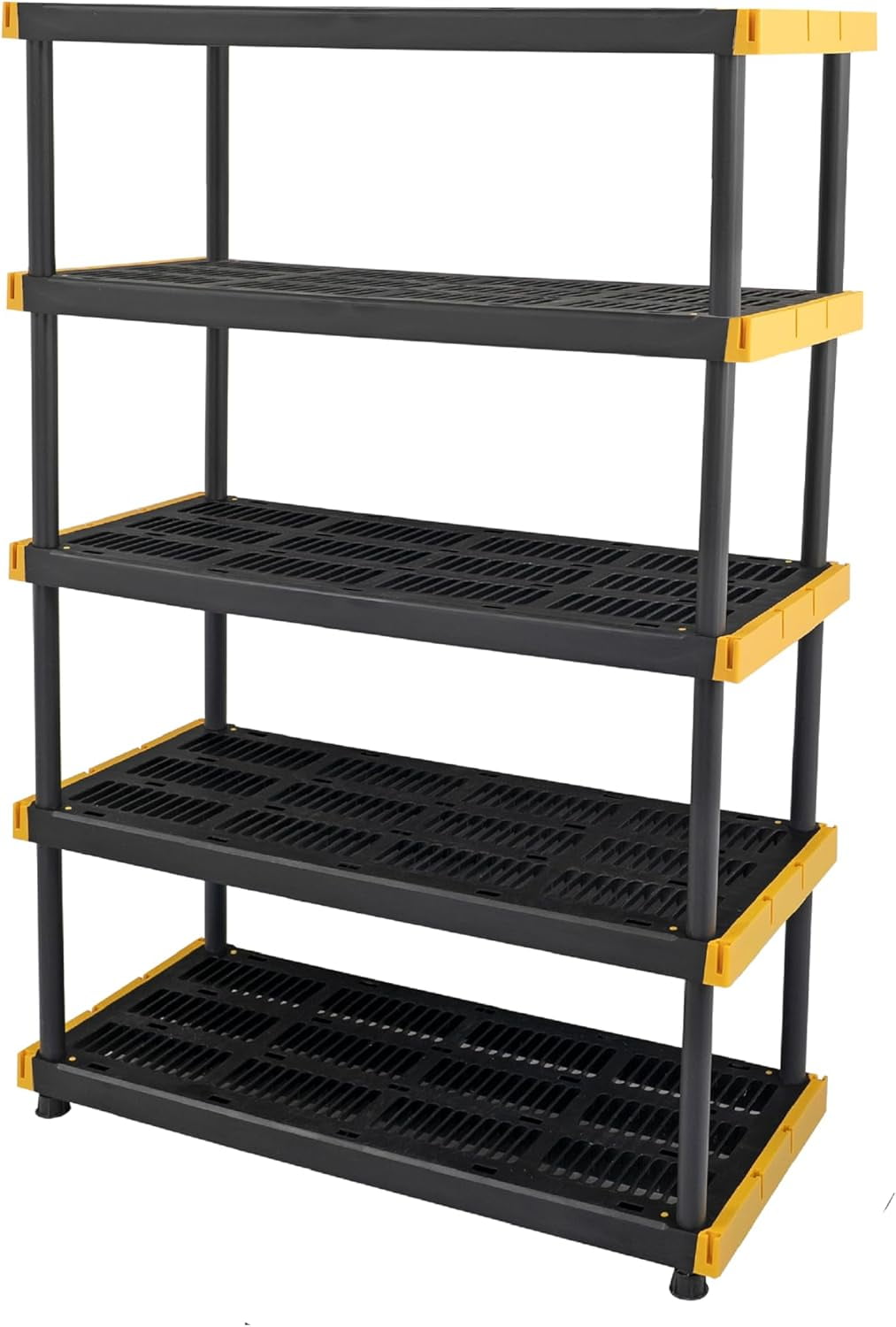 CX Black & Yellow 5-Tier Heavy Duty Plastic Storage Shelving Unit