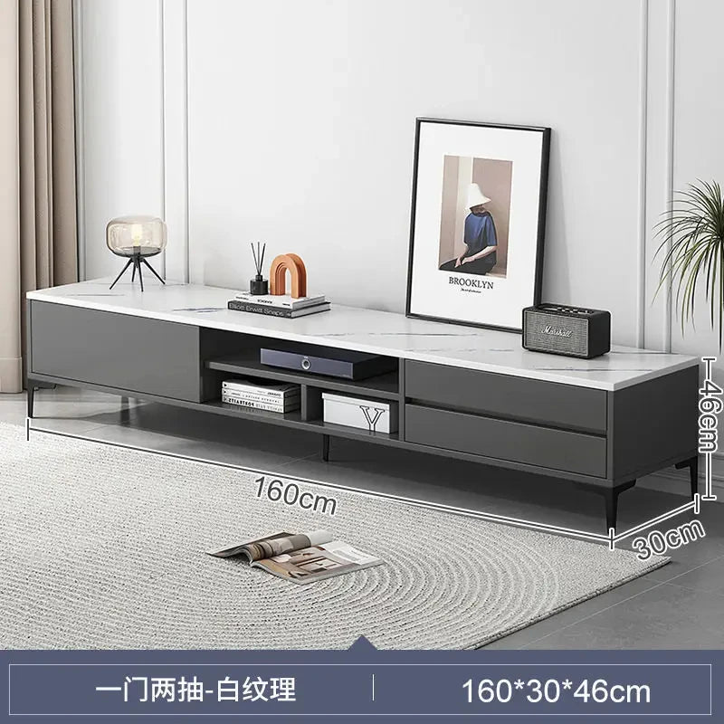 CX436MW Floor Mobile Drawer Expandable TV Stand Standing Wood Schedari