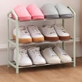 thumbnail image 1 of CXALSSY 3-Tier Plastic Shoe Rack - Green, 16.53×7.48×16.92in, Small Shoe Rack Organizer for Entryway Closet and Front Door Entrance, 1 of 6