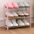 thumbnail image 1 of CXALSSY 3-Tier Plastic Shoe Rack - Pink, 16.53×7.48×16.92in, Small Shoe Rack Organizer for Entryway Closet and Front Door Entrance, 1 of 6