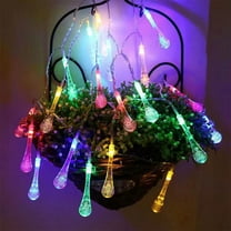CXALSSY 8 Modes Outdoor Christmas Lights near Me, 16.4ft Colours Christmas String Lights Indoor, 20LED Water Droplet Light String Solar Powered Clear for Garden XMAS Tree Decor