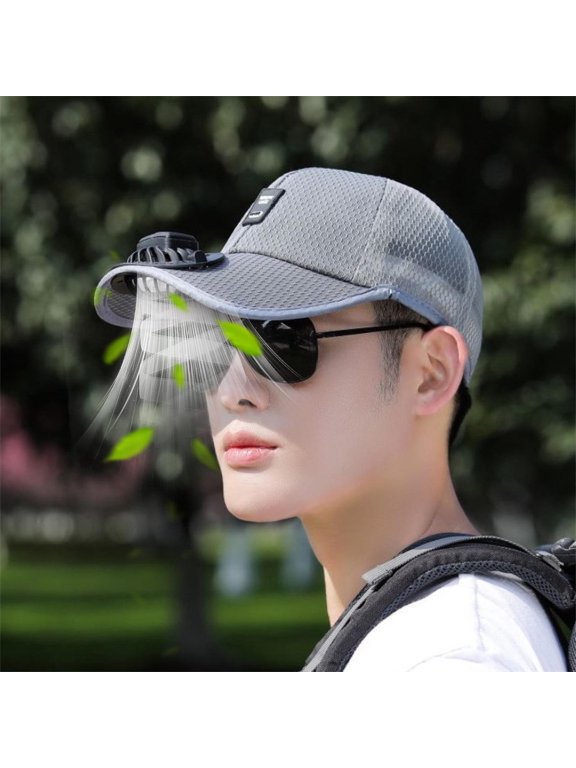 Fan Hat, 3 Speed Sun Hat with Fan, Waterproof Breathable Solar Powered Fan Hat UPF 50+ for Men and Women