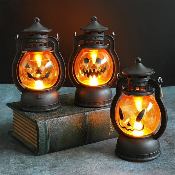 CXALSSY Halloween Decor, Halloween Decorations, Halloween Decorations Indoor, Halloween Lantern Retro Decor Battery Flameless LED Candle Lantern Halloween Vintage Lantern Handheld Halloween Lamp