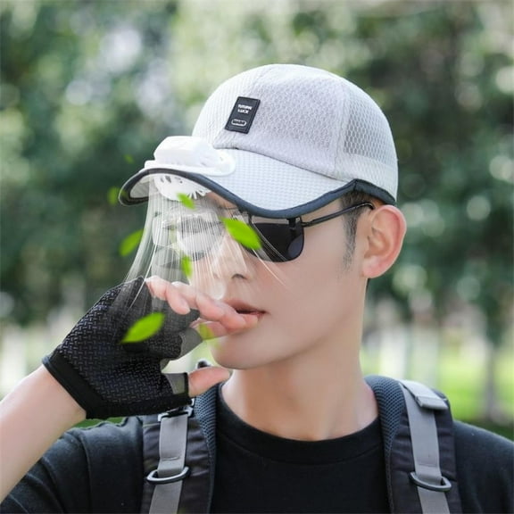 CXALSSY Powered Fan Hat for Men & Women - Wide Brim Sun Hat with Dual USB/Solar Powered Fans, UPF 50+ Outdoor Fishing Hat, Adjustable Cooling Hat for Hiking Gardening