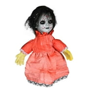 CXALSSY Scary Sound-Controlled Walking Doll Halloween Yard Decorations Outdoor, Indoor Vocalize Glowing Halloween Home/Room/Wall or Door Decor Clearance, Spirit Halloween Party Supplies.