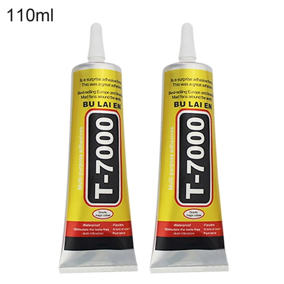 CXDa 2Pcs T-7000 Universal Glue Strong Adhesiveness Waterproof Eco-friendly Black Permanent Multi-purpose Repairing Glue for Phone Screen Film