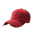 thumbnail image 1 of CXDa Sun Protection Extended Brim Adjustable Bucket Baseball Cap Distressed Ripped Hole Unisex Hat Fashion Accessories, 1 of 10