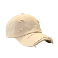 thumbnail image 1 of CXDa Sun Protection Extended Brim Adjustable Bucket Baseball Cap Distressed Ripped Hole Unisex Hat Fashion Accessories, 1 of 10