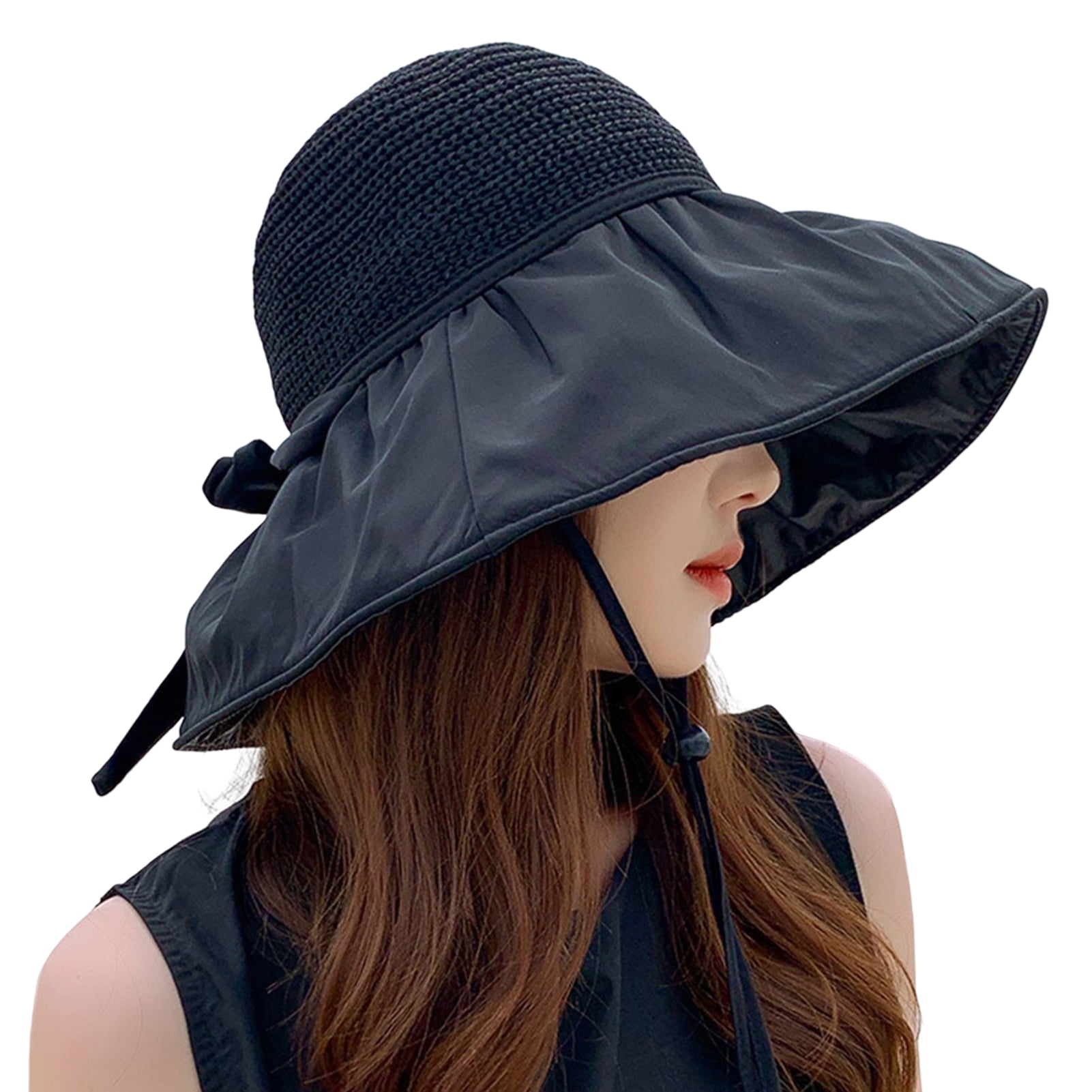 CXDa Women Fisherman Hat Sunscreen Anti-UV Adjustable Fasten