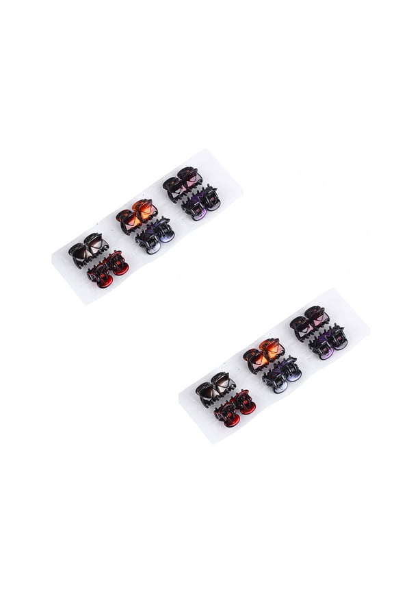 12Pcs Mini Hair Claw Clips, 6Colors Bow-knot Grasping Clip Small Hair Clips for Women, Fine Hair Plastic Multifunction Clamp Clips Hair Accessories Gifts for Everyday Party Multicolor