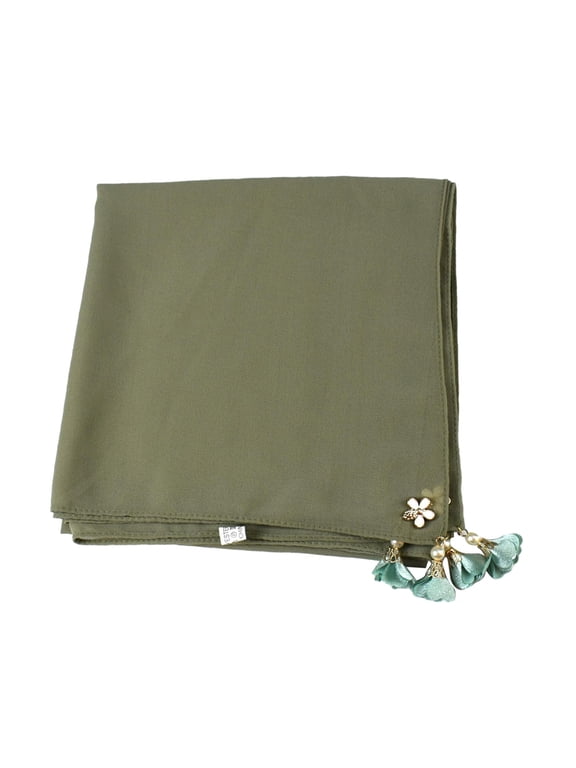 Chiffon Scarf-Long Large Neck Scarf Hijab Shawl for Women Travel Wrap Headscarf Bandana Hat Neckerchief Army Green