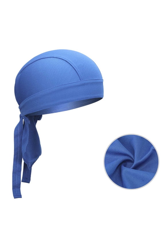 Cooling Head Wraps for Women Men Turban African Headwrap Breathable Headbands Quick Dry Pirate Hat for Outdoor Sports Cycling Fishing Blue