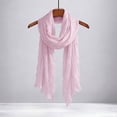 thumbnail image 1 of CXHEGBEJ Crinkle Wrinkle Texture Long Scarf for Women Vintage Hijab Neck Cover Summer Cotton Blend Soft Scarf Fashion Solid Color Shawl Wrap Light Pink, 1 of 7