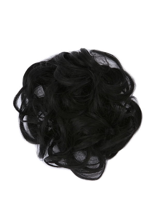 Curly Messy Hair Bun for Women Hair Piece Elastic Hair Bun Thick Scrunchie Updo Synthetic Extensions Ponytail Hair Wig Hairpieces Hair Accessories Black A