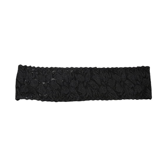 CXHEGBEJ Floral Lace Boho Headbands For Women Headband Head Wrap Elastic Wide Trimmed Hairband Hair Bandanas Accessories For Hair Styling Black Width 6cm