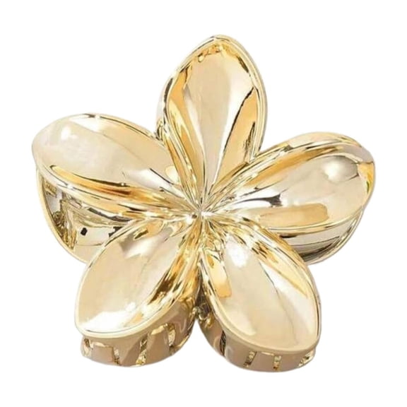 CXHEGBEJ Flower Shape Hair Clips for Women Alloy Barrette Claw Clips No Slip Hairpin Claw Clips Ponytail Hairpin Hairdo Clip for Party Daily Wear Hairstyles Gold