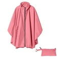 thumbnail image 1 of CXHEGBEJ Hooded Zipper Rain Poncho For Women Men Shawl Wrap Waterproof Lightweight Cardigan Tops Capelets Bat Sleeve Raincoat Cape for Unisex Adults Outdoor Travel Commute Pink, 1 of 6