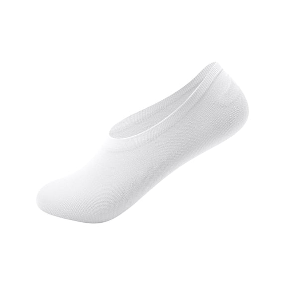 CXHEGBEJ No Show Socks for Women Men Plain Color Non Slip Low Cut Socks Low Thin Ankle Footies Invisible Liner White