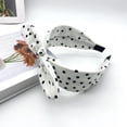 thumbnail image 1 of CXHEGBEJ Wide Wide Headbands Hoop Dot‌ Print Bow Knot Hairband For Women Headwear Fashion Knotted Headbands Headdress Hair Accessory Casual Daily Wear White, 1 of 4