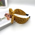 thumbnail image 1 of CXHEGBEJ Wide Wide Headbands Hoop Dot‌ Print Bow Knot Hairband For Women Headwear Fashion Knotted Headbands Headdress Hair Accessory Casual Daily Wear Yellow, 1 of 4