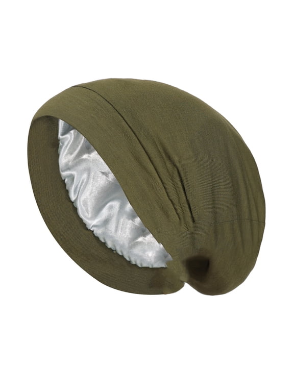 Women's Men's Adjustable Night Double Layer Soft Breathable for Sleeping Bonnet Sleep Cap, Satin Lining Hood for Sleeping, Hair Net for Sleeping, Sleep Cap Hair Protect, Satin Sleep Cap