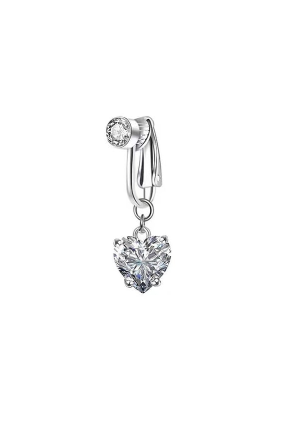 Womens Belly Piercing Belly Ring Fashion Belly Button Piercing Jewelry Clip On Belly Button Rings Comfortable Navel Ring Non Piercing Design Daily Wear SilverF
