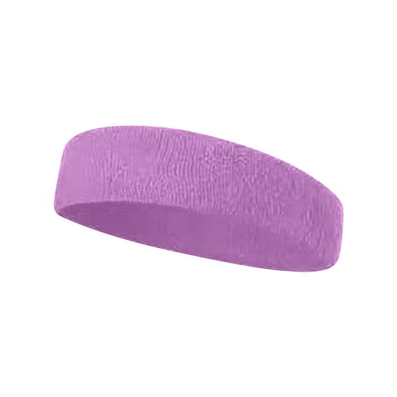 CXHEGBEJ Workout Headbands For Women Men Sweatband Yoga Elastic Wide Hairbands Gym Sports Sweat Wicking For Fitness Running Tennis Cycling Travel Headwrap Purple