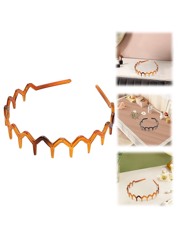 Zigzag Headband with Teeth Tooth for Women Men Simple Plastic Wavy Hair Comb Zig Zag Tooth Comb Hair Accessories For Thick Curly Hair Khaki5
