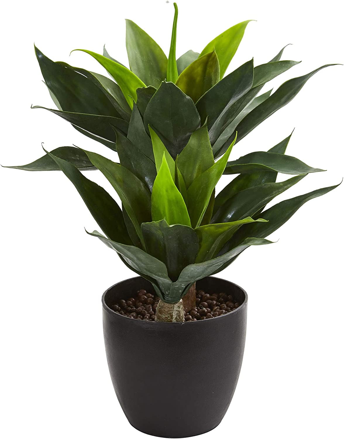 23" Green Silk Outdoor Potted Arrangement with Lights