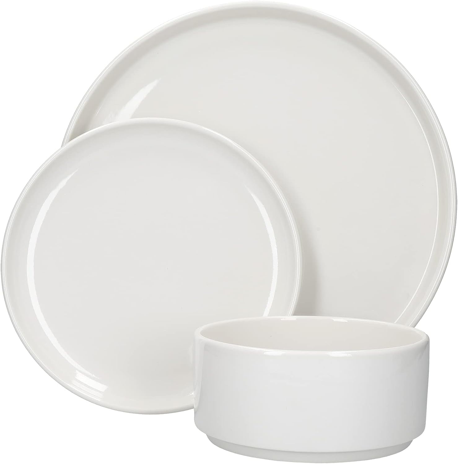CXIAN Camberlie Dinner Set, White Porcelain Scandi Style Plates and
