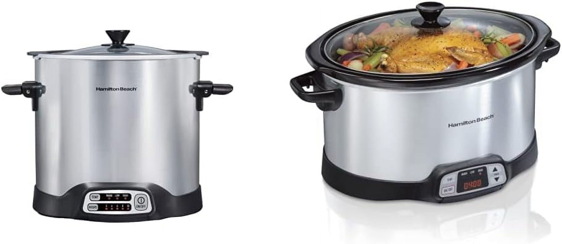 CXIAN Sear & Cook Stock Pot Slow Cooker with Stovetop Safe Crock, Large