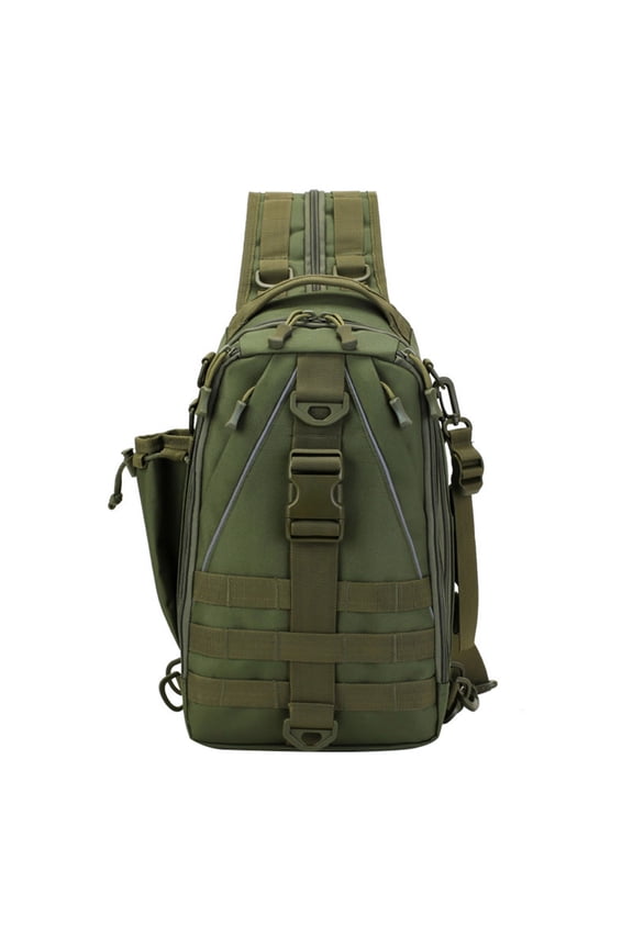Outdoor Sling Backpack, Tactical Chest Bag Convertible Single Shoulder Daypack with Multiple Pockets & Adjustable Strap