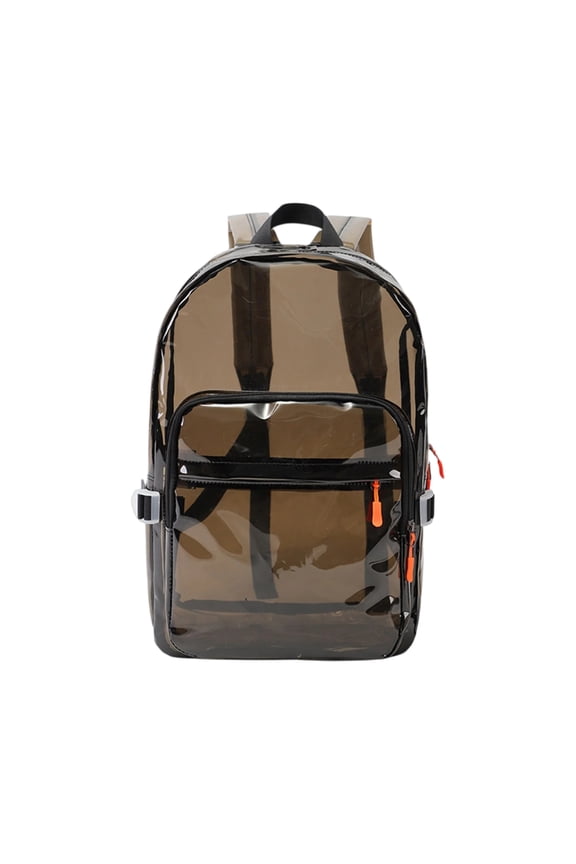 Transparent Waterproof Backpack, Pvc Clear Bookbag Large Capacity School Backpack with Front Zipper Pocket Adjustable Straps