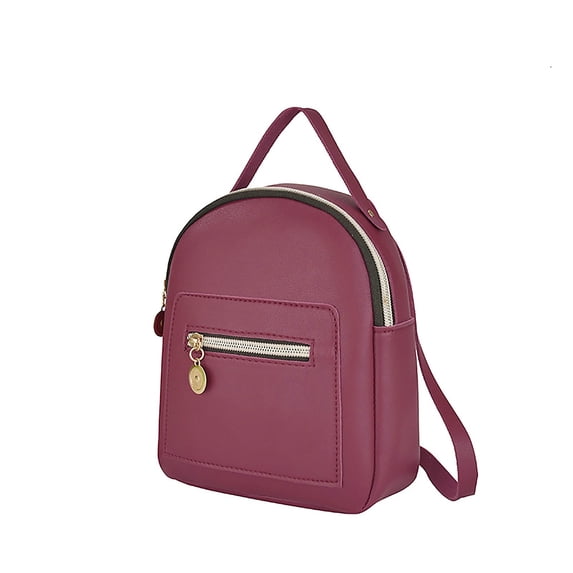CXKKK Women's Convertible Backpack, Purse Faux Leather Small Daypack with Top Handle Front Zipper Pocket Adjustable Shoulder Strap, Red