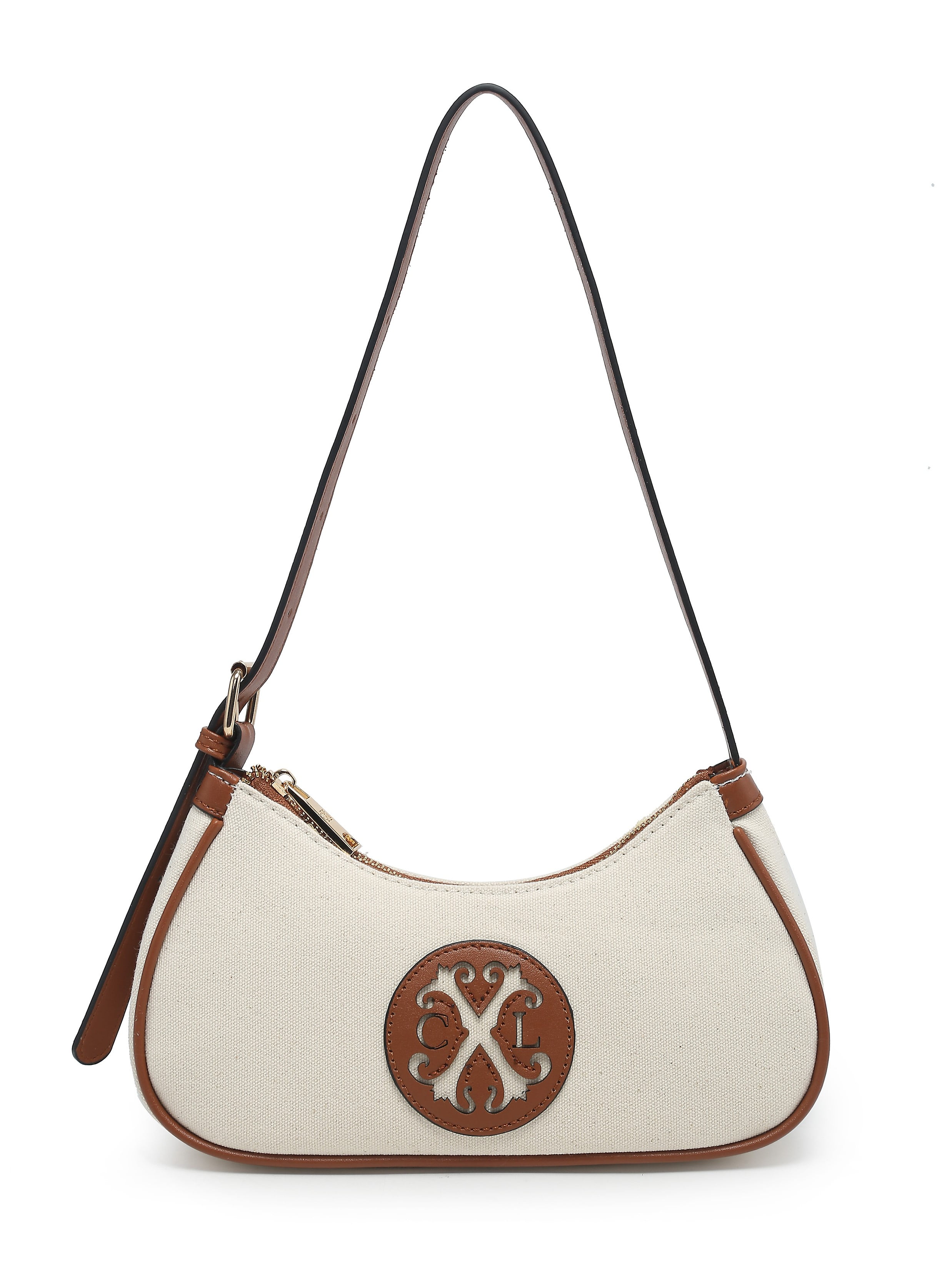 CXL by Christian Lacroix Women s Iris Logo Shoulder Bag Black Cognac