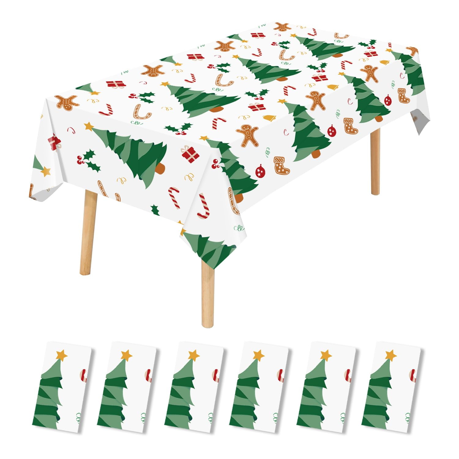 CXPSINC 6 Pack Disposable Plastic Tablecloth 54" x 108" Rectangle Disposable Heavy Duty Table Covers for Indoor or Outdoor Party Birthday Wedding Christmas