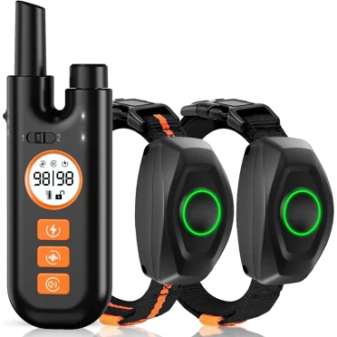 CXSMXC Dog Training Collar, 2 Dogs Shock Collar 1300ft, 3 Training Modes, Beep, Vibration, Shock,for Small Medium Large Dogs (black)