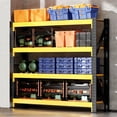 thumbnail image 1 of CXUZCZ 4-Tier Storage Shelves,79"H Heavy-Duty Garage Shelving Unit,Adjustable Industrial Metal Shelf System,3,400lbs Capacity,Tool Organizer for Garage,Workshop,42"W*20"D*79"H,Black&Yellow, 1 of 10