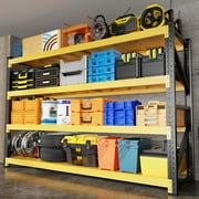 CXUZCZ 4-Tier Storage Shelves,79"H Heavy-Duty Garage Shelving Unit,Adjustable Industrial Metal Shelf System,5,000lbs Capacity,Tool Organizer for Garage,Workshop,60"W*24"D*79"H,Black&Yellow