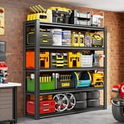 CXUZCZ 72"H Storage Shelves,5-Tier Heavy Duty Garage Shelving,Adjustable Shelving Unit,Metal shelf,Boltless Assembly Rack for Warehouse,Shed,2,500 lb Load,16 x 36 x 72 Inches,Black